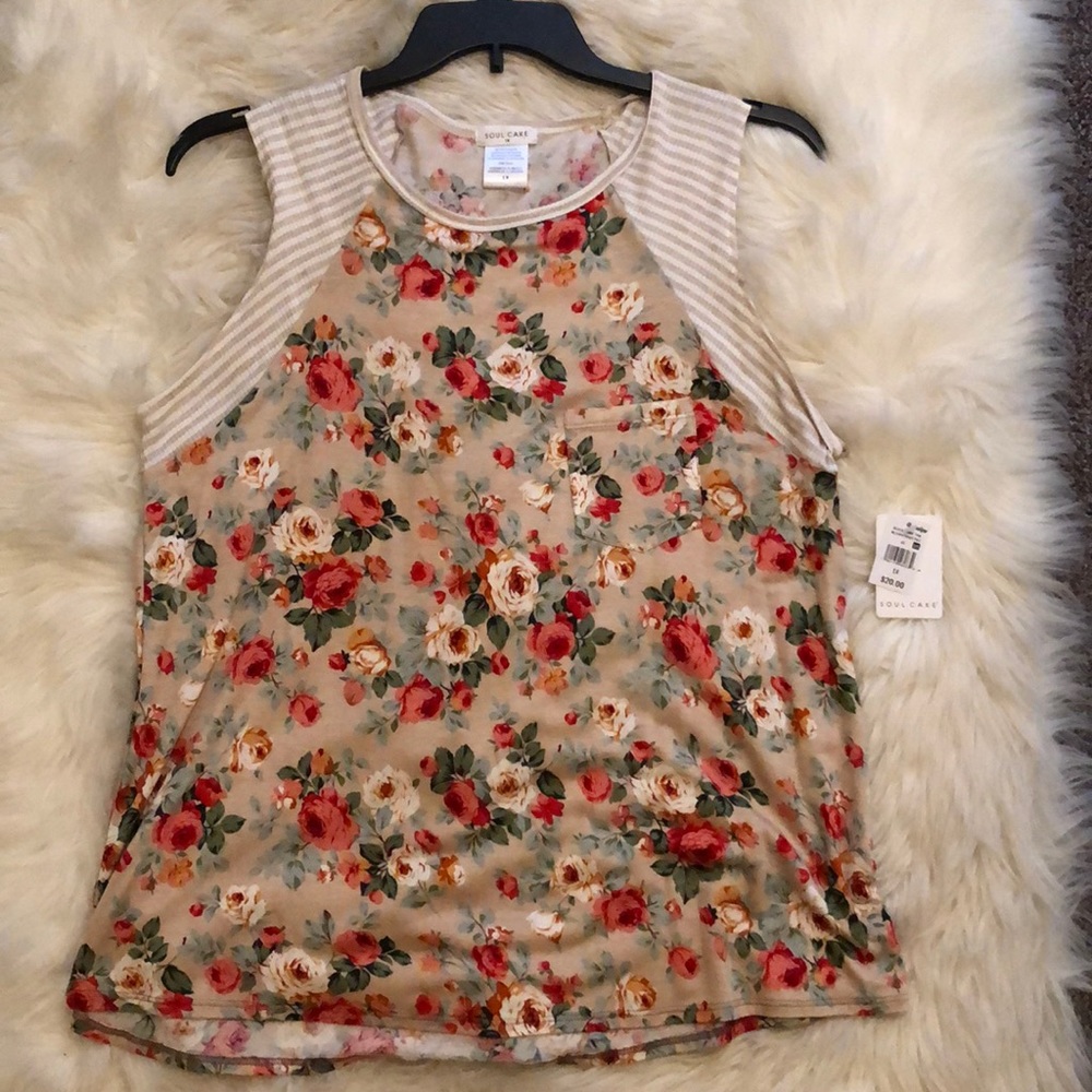 🛑 Soul Cake sleeveless floral print tank